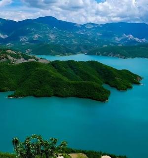 一大片水景和树木