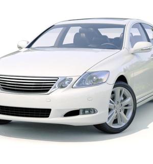 白色背景中孤立的一辆白色汽车