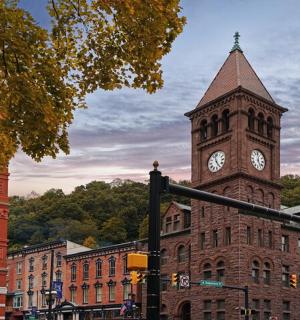 a building with a clock tower on top of it