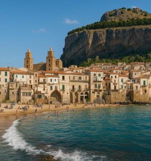 skupina lidí na pláži u vody