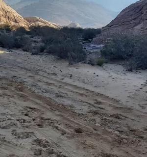 prašná cesta uprostřed pouště