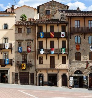 a group of buildings on a city street