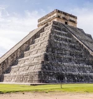 a pyramid at the mayan pyramids