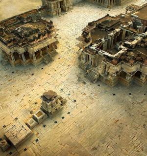 博物馆建筑的俯视图