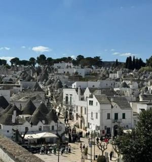 a view of a town with white houses