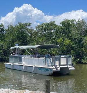 停泊在码头旁水面上的船