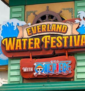 建筑物侧面的泼水节标志