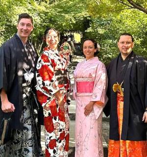 a group of people posing for a picture