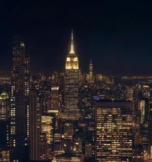 a view of a large city at night