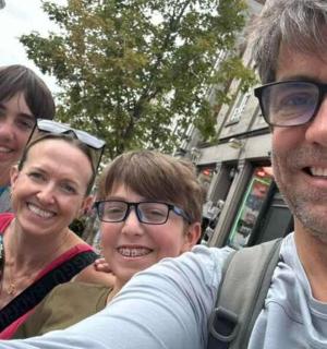 a group of people are posing for a picture