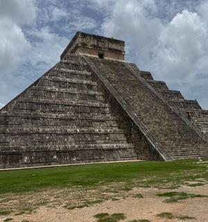 a pyramid at the mayan pyramid