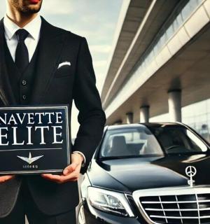 一名身穿西装的男子站在一辆车前,手里拿着一个盒子。