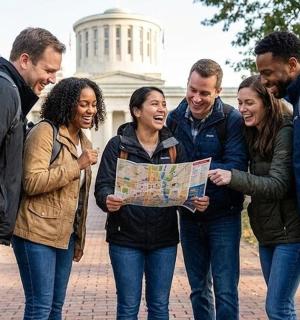 一群人正在看地图