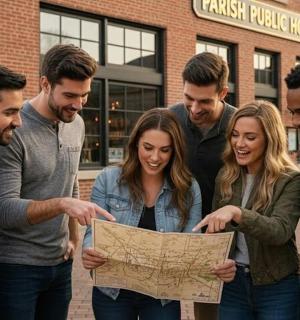 一群人正在看地图