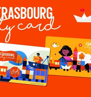 un llibre de targetes de la ciutat de Singapur amb un tren