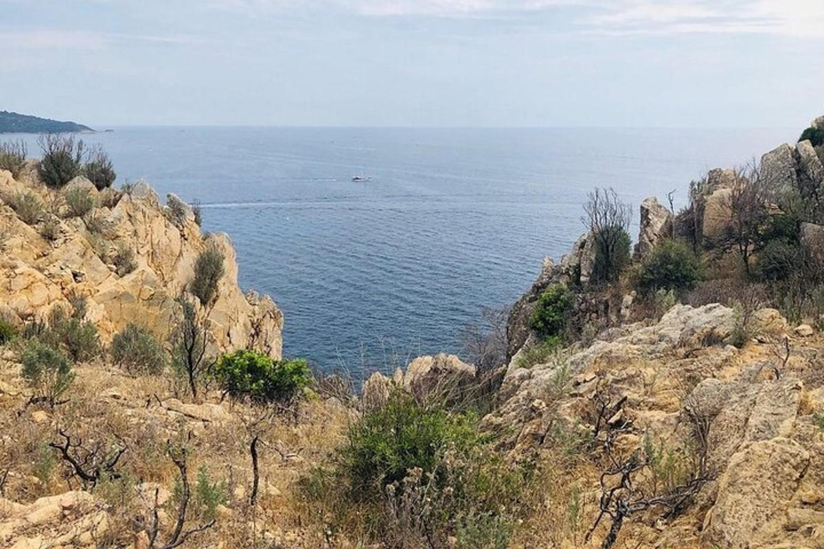 a view of a large body of water from a mountain