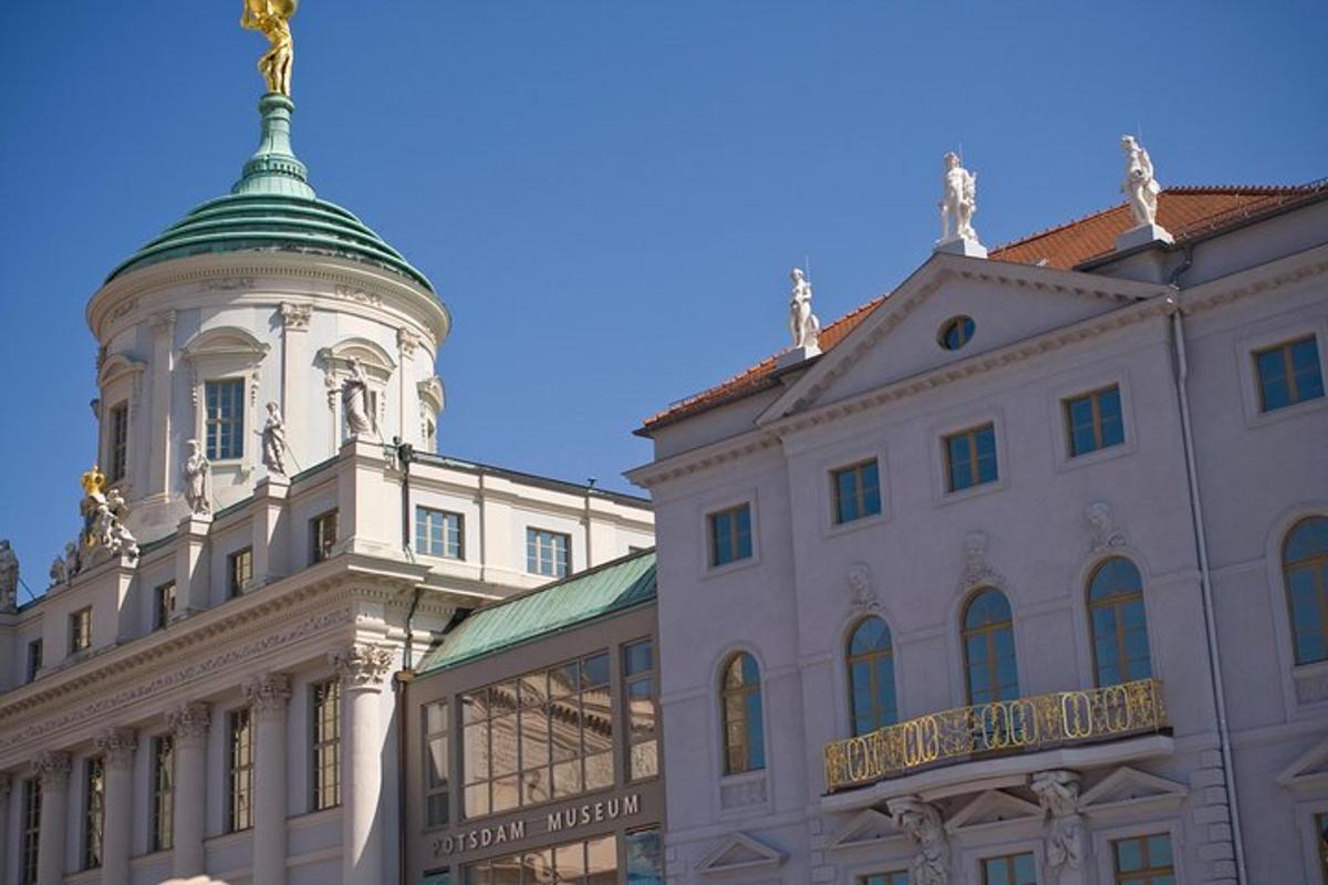 a building with a green dome on top of it