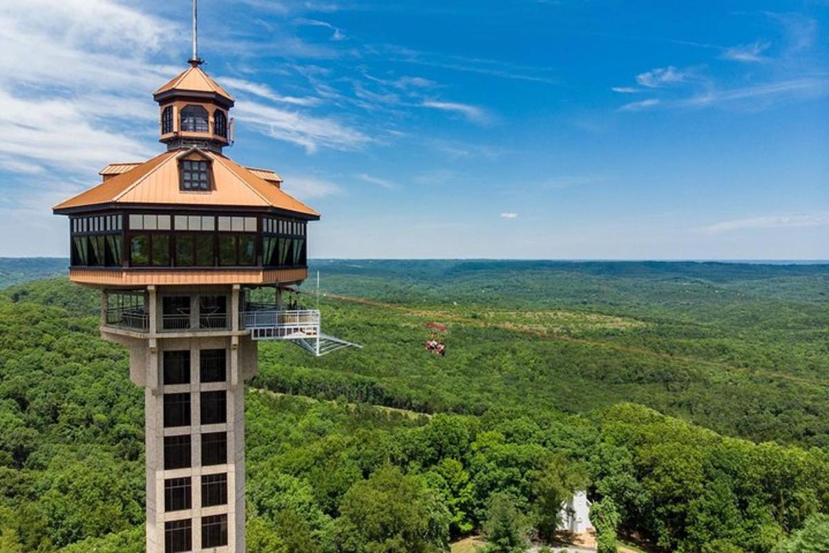 a observation tower in the middle of a forest