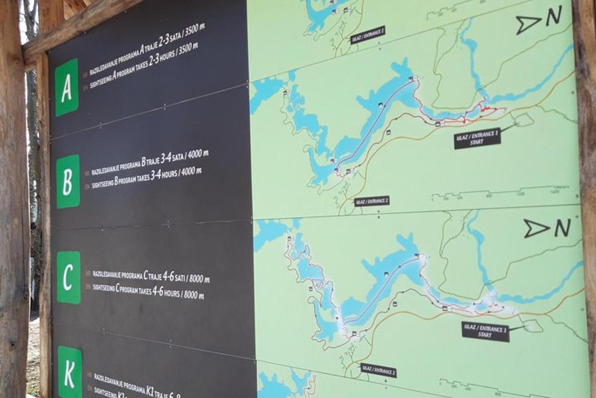 a map of the hiking trails on a wall