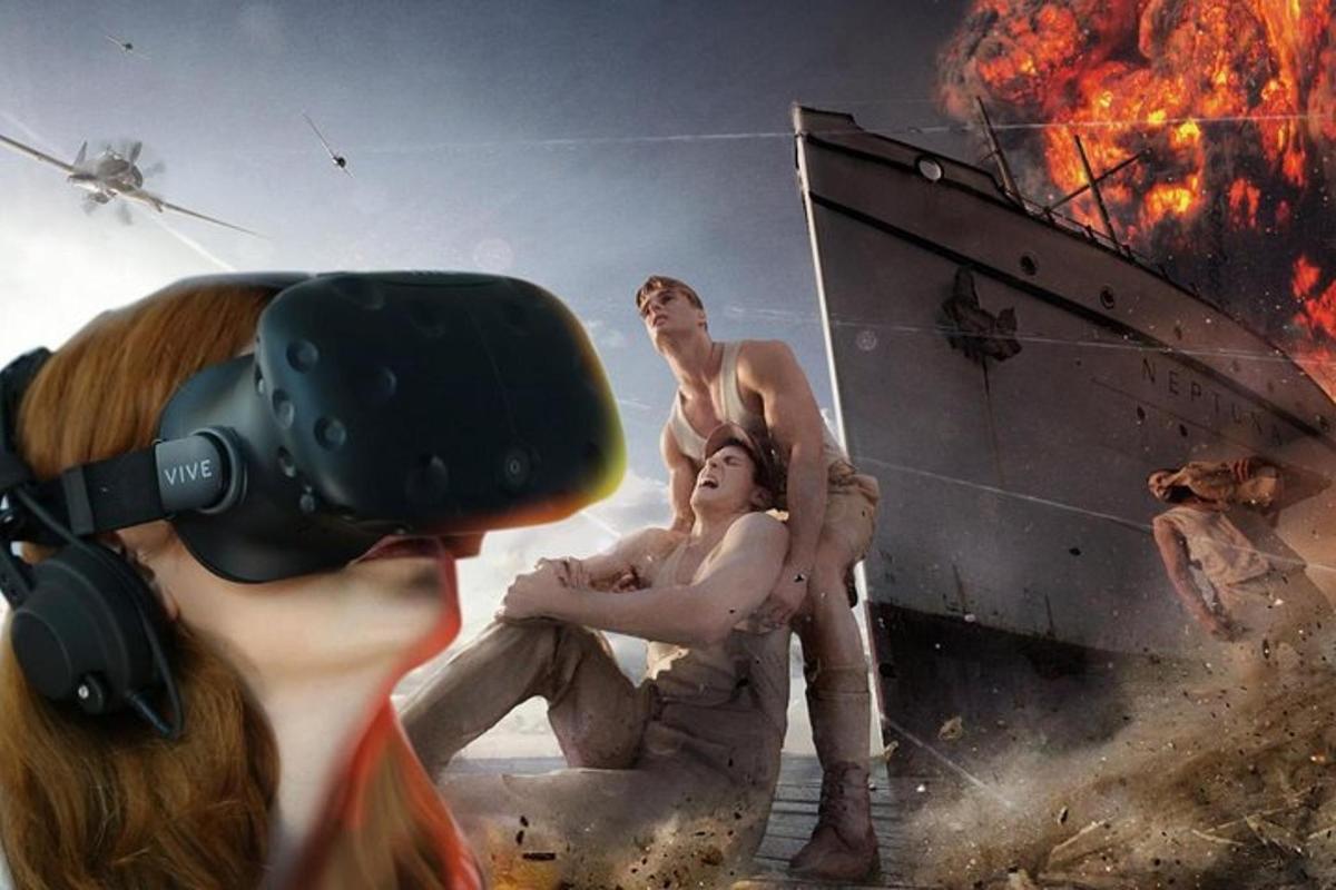 a woman with a camera and a man on fire