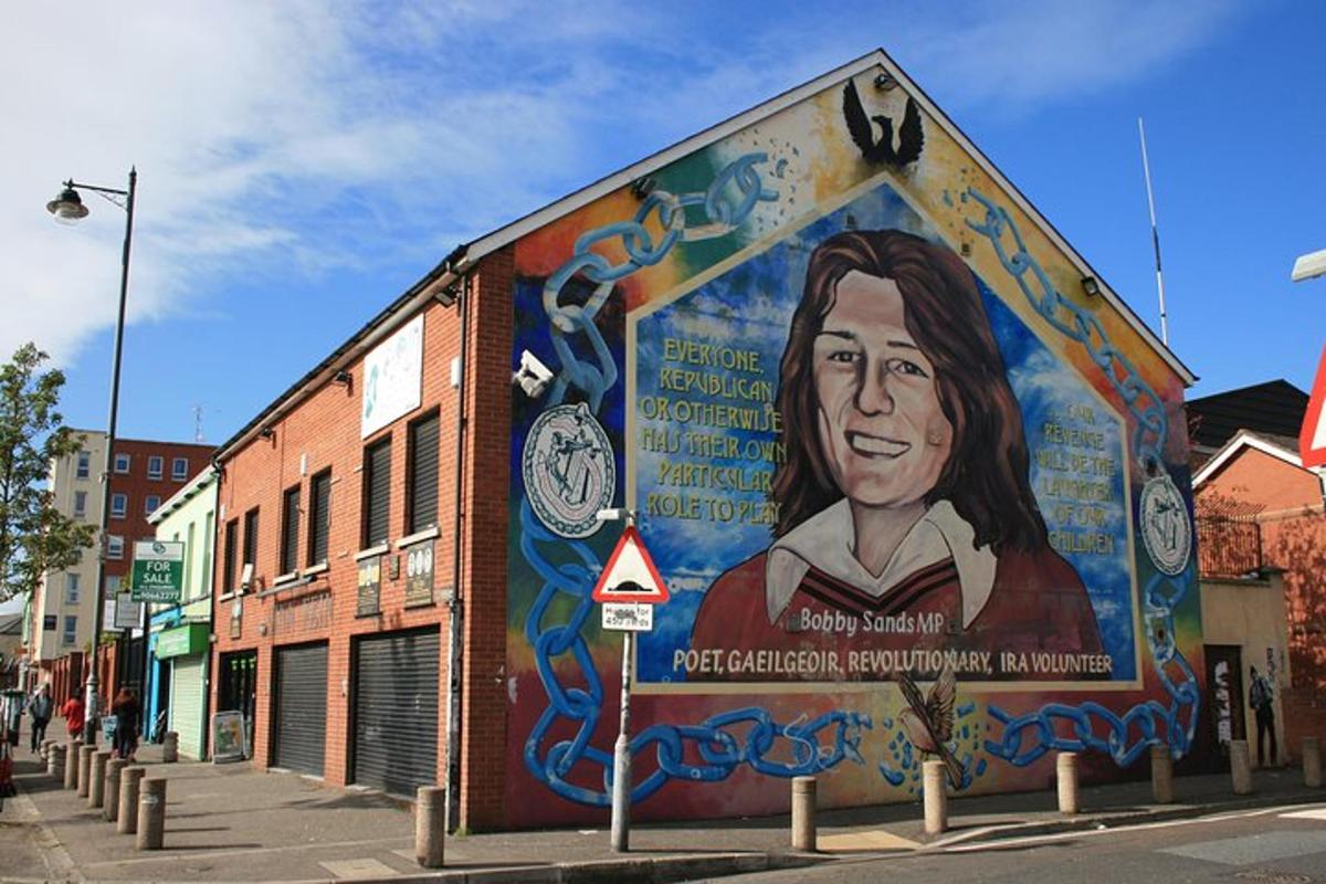 a large mural of a man on the side of a building