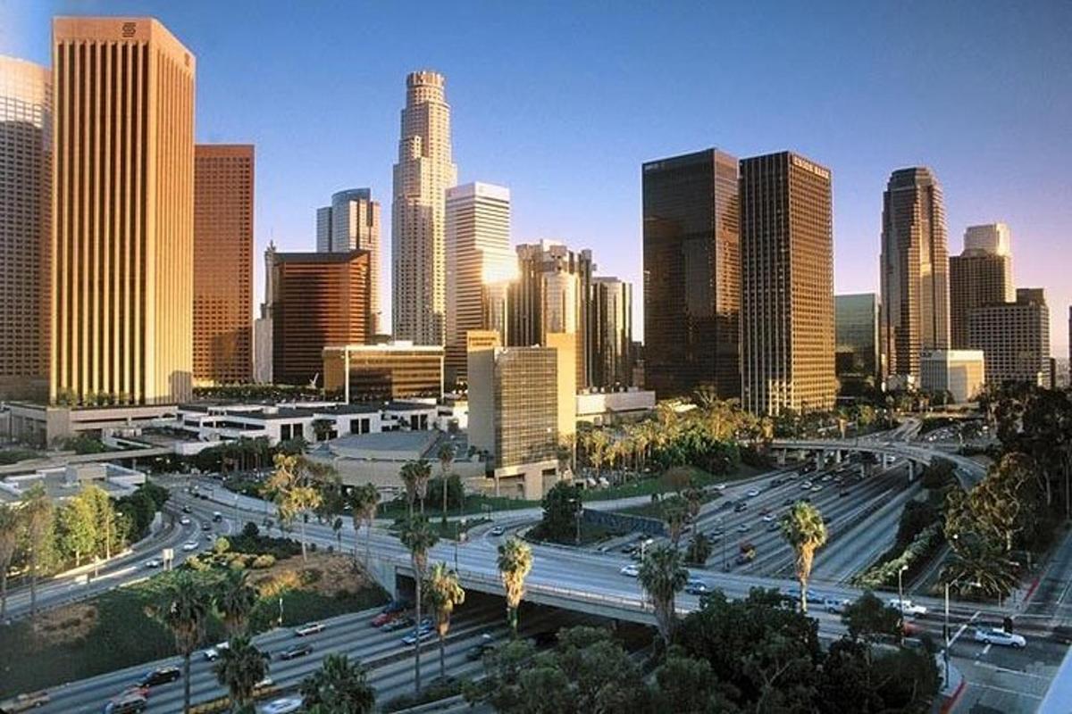a view of a city with many tall buildings