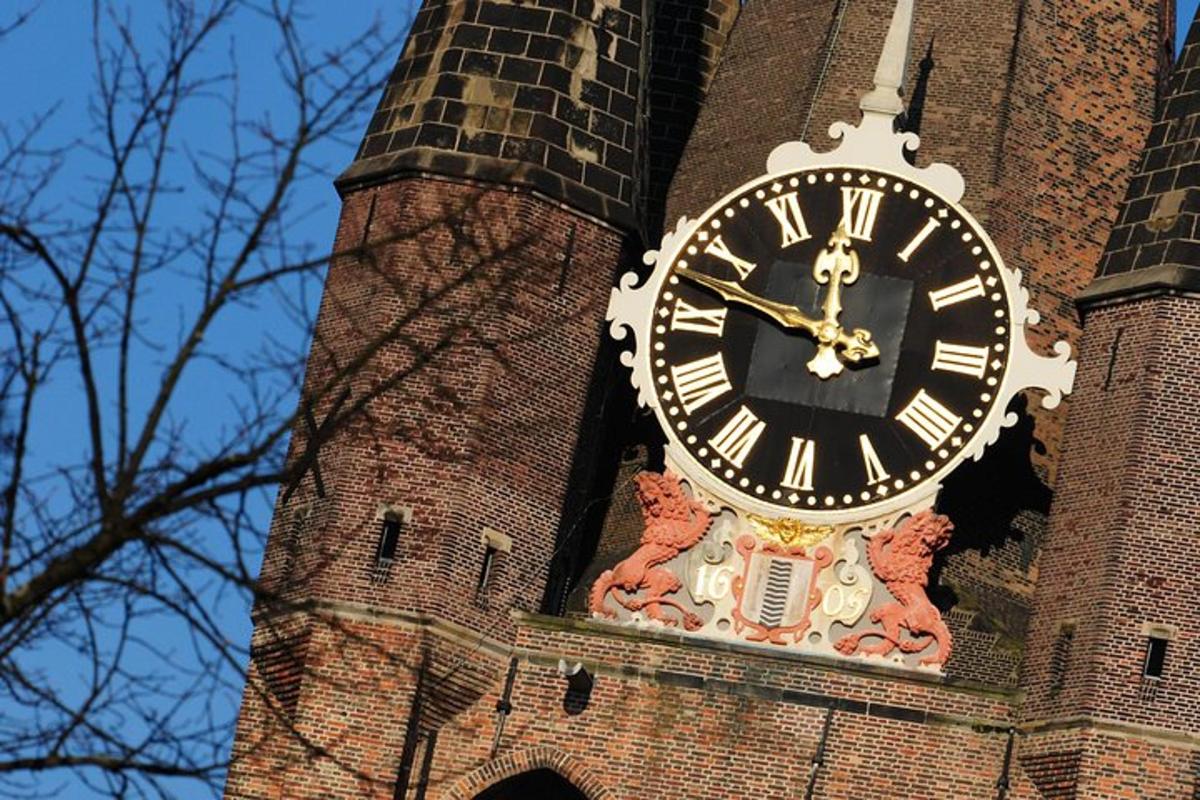 a large clock on the side of a tower