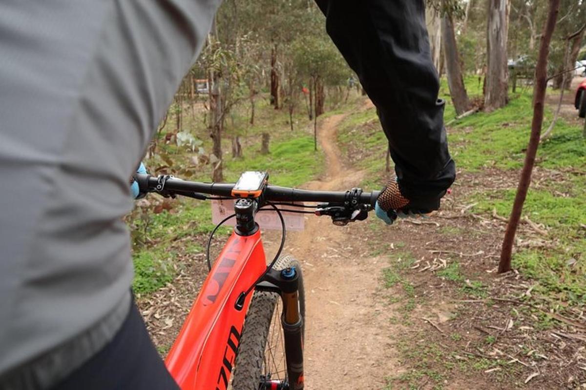 una persona que va en bicicleta por un camino de tierra