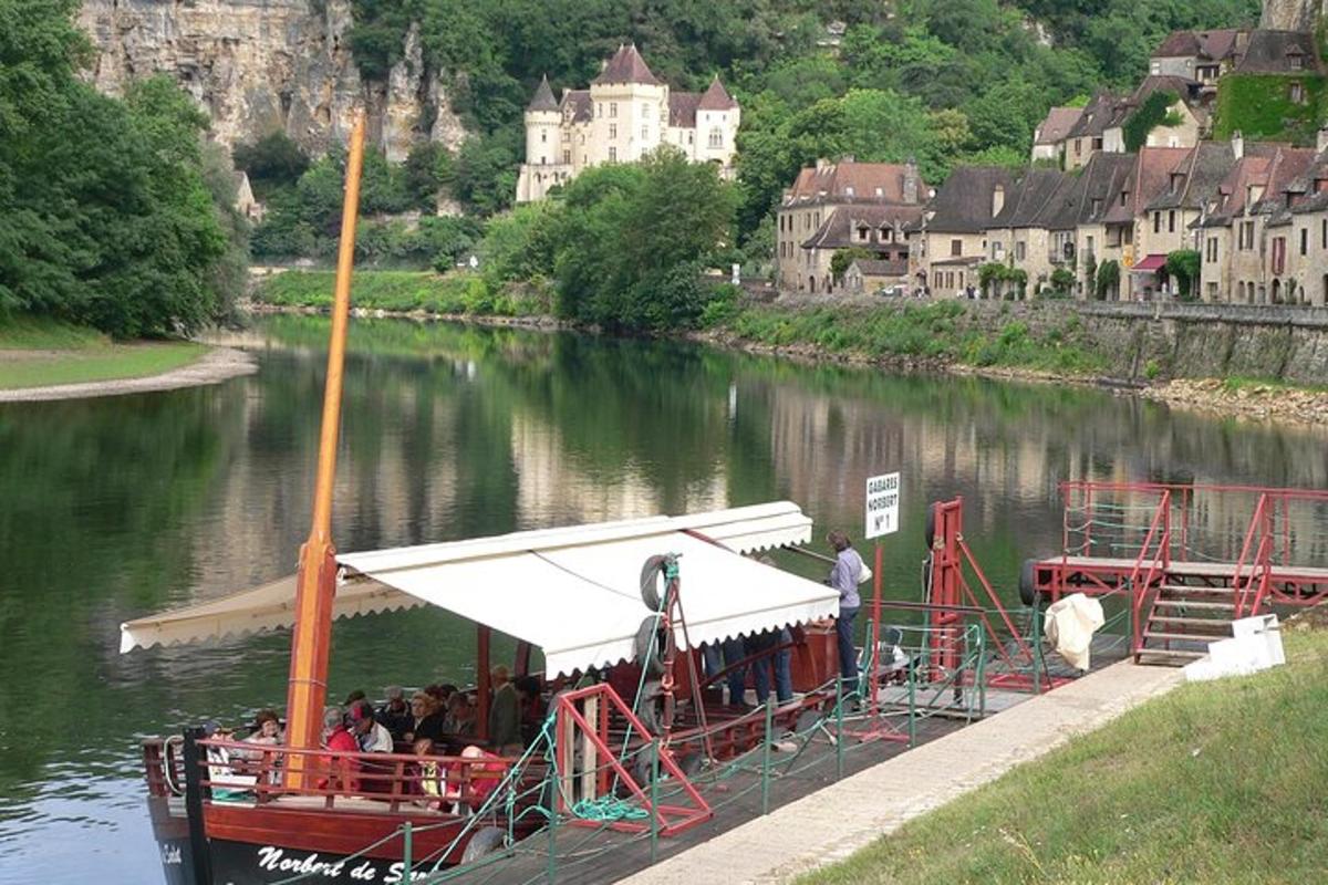 a boat with people on it on a river