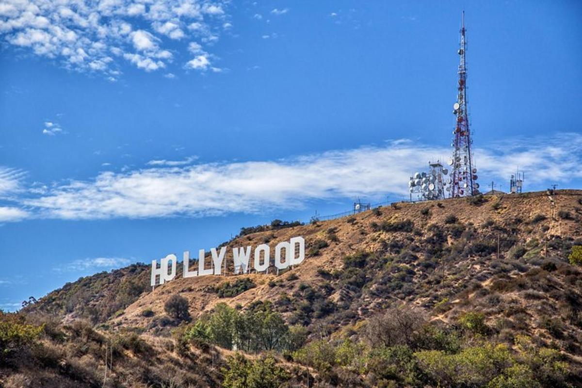 a hollywood sign on top of a hill
