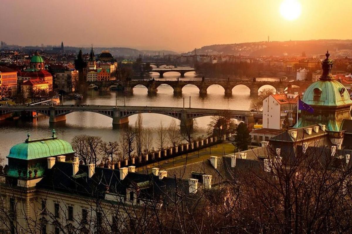 a view of a city with a bridge over a river