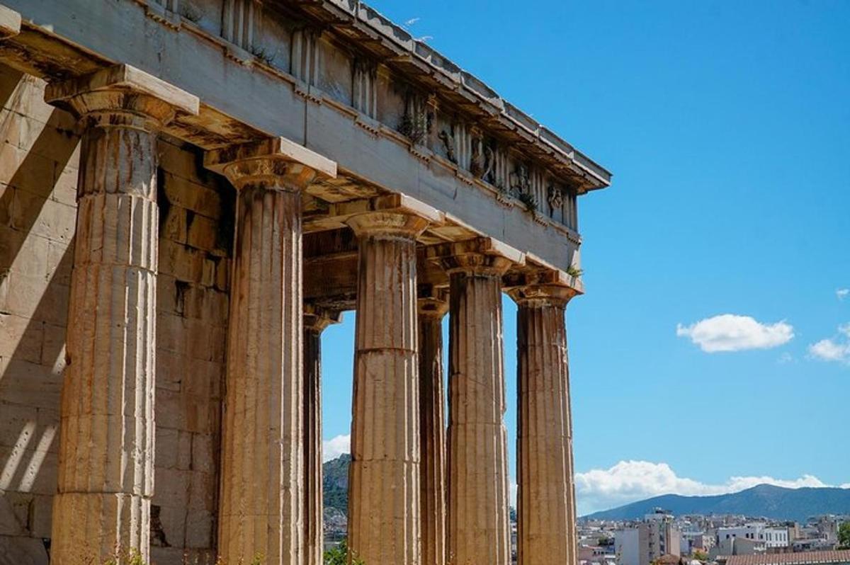 aphaiaeus temple in athens against a blue