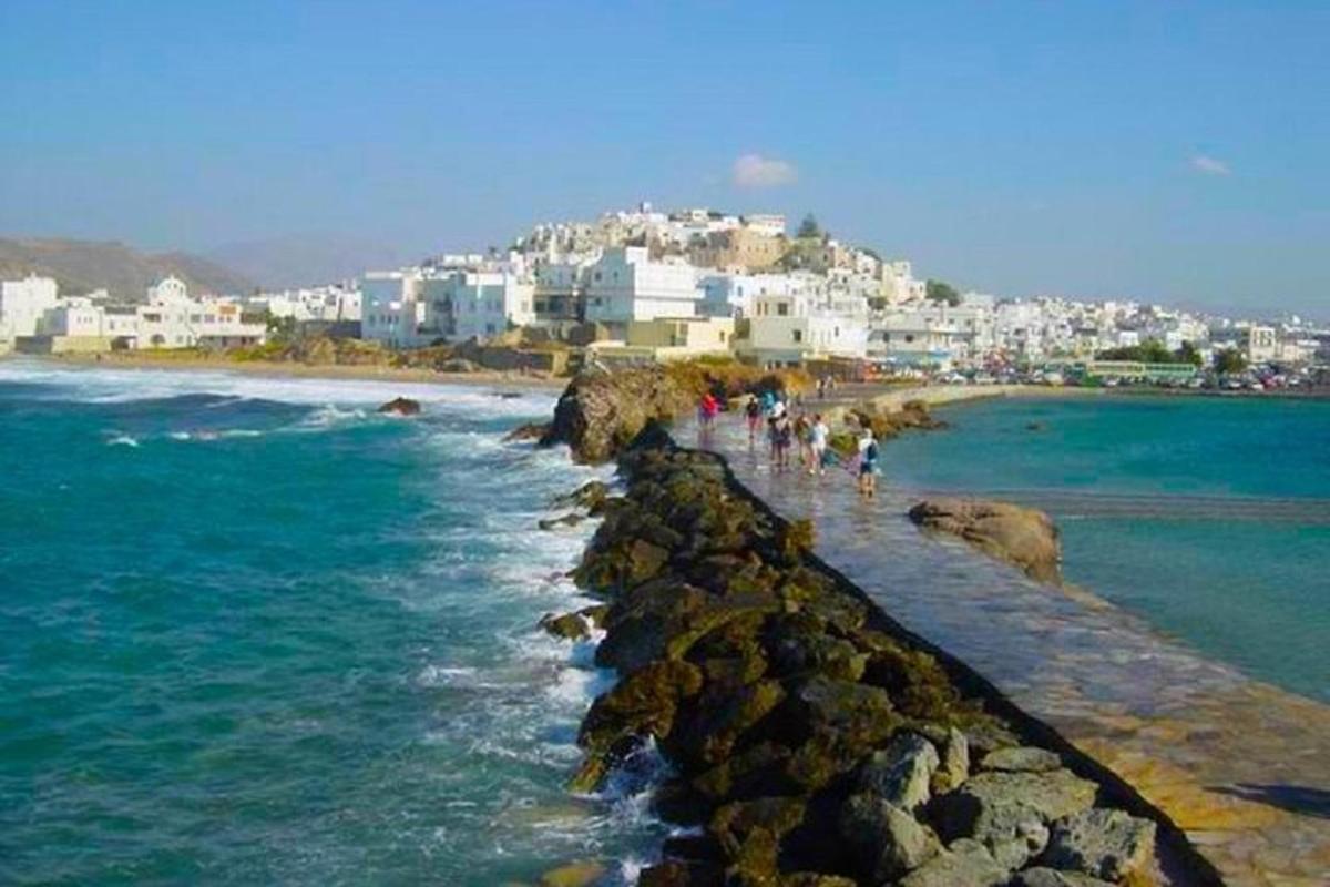 un grup de persones caminant per una platja a prop de l'oceà
