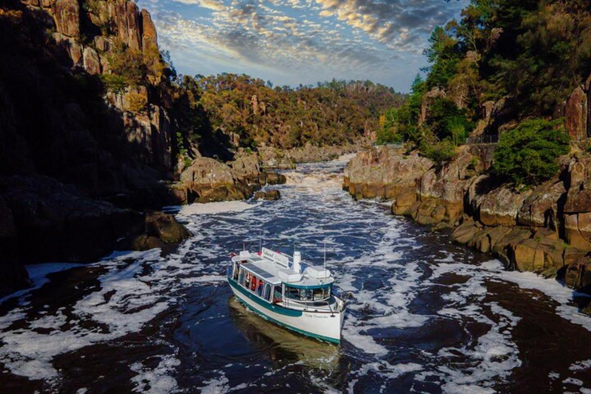 a boat in the middle of a river