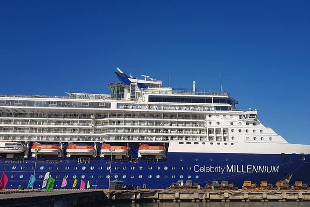 Un crucero está atracado en el agua