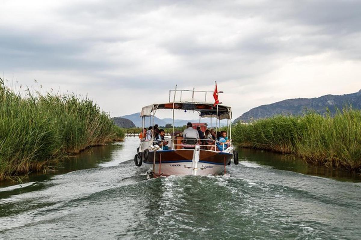 a group of people on a boat on a river