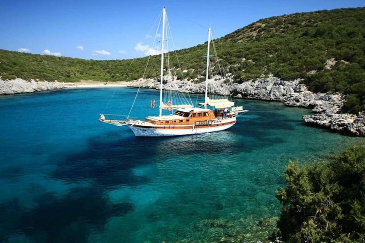 a boat floating in a body of water