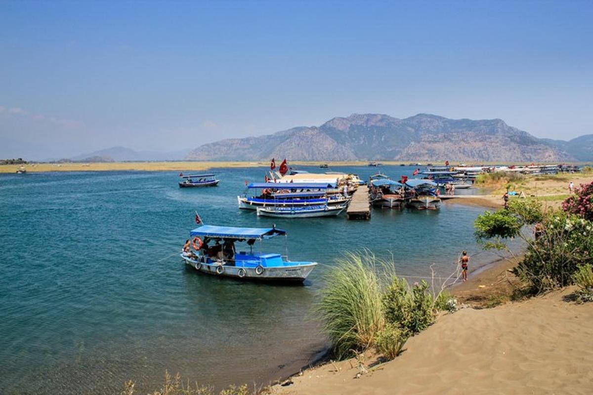 un grupo de barcos en el agua de un río