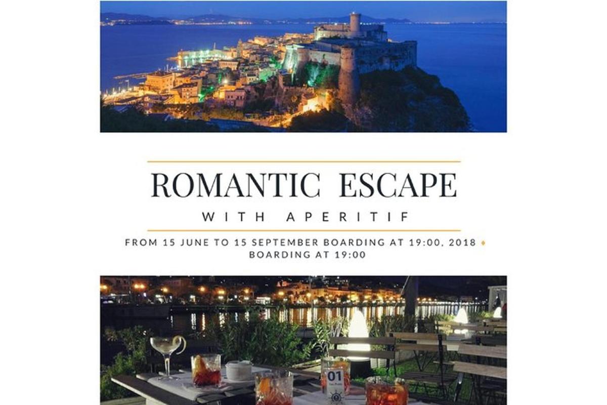 a flyer for a restaurant with an island at night