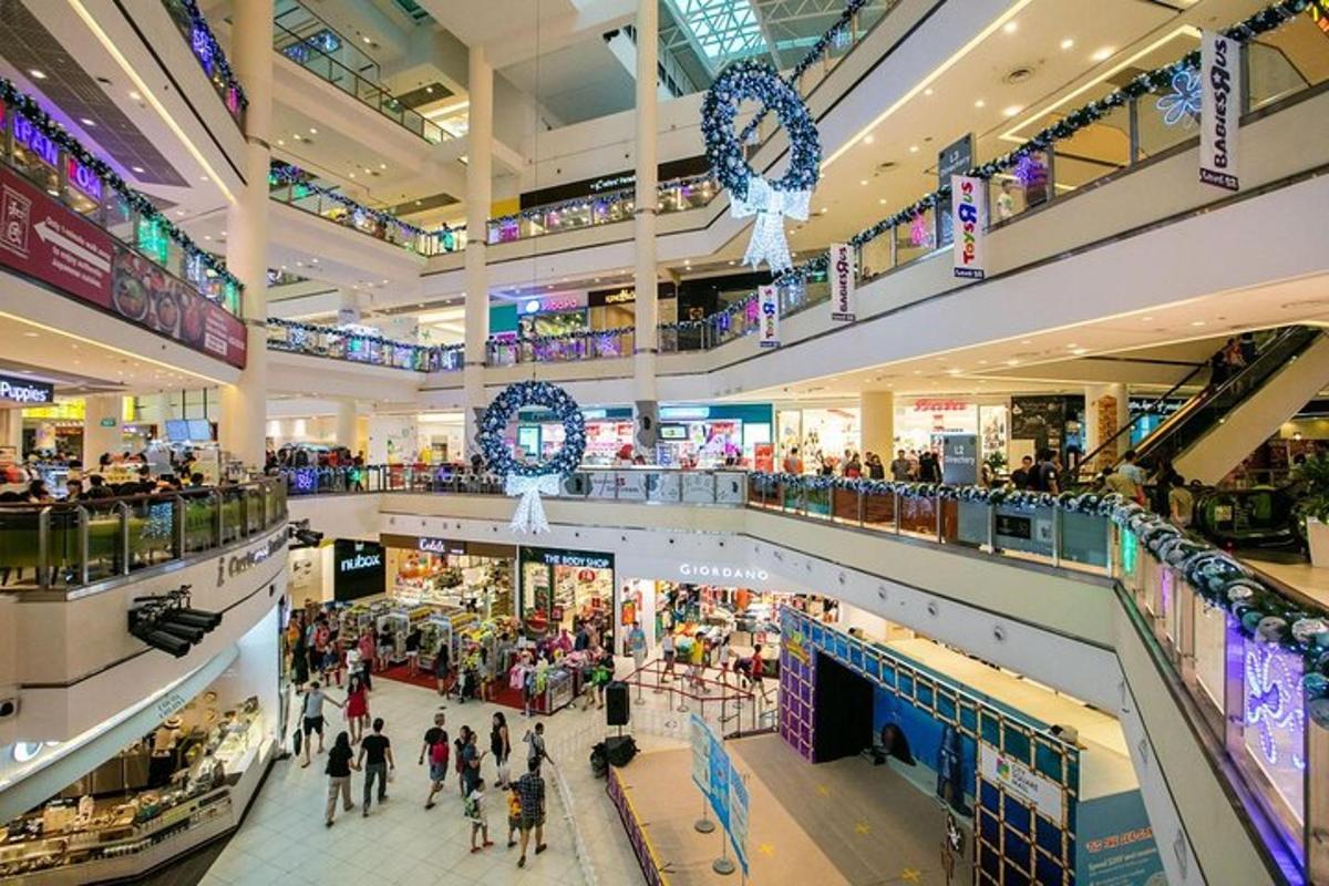 an overhead view of a shopping mall