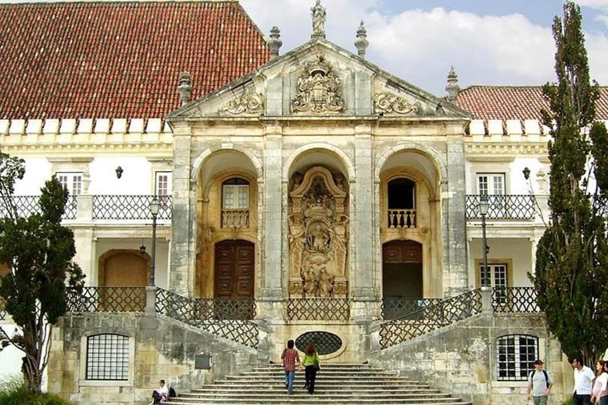 a large building with stairs in front of it