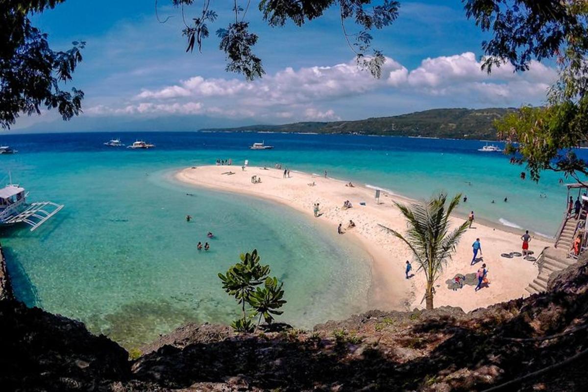 pantai dengan sekumpulan orang di dalam air