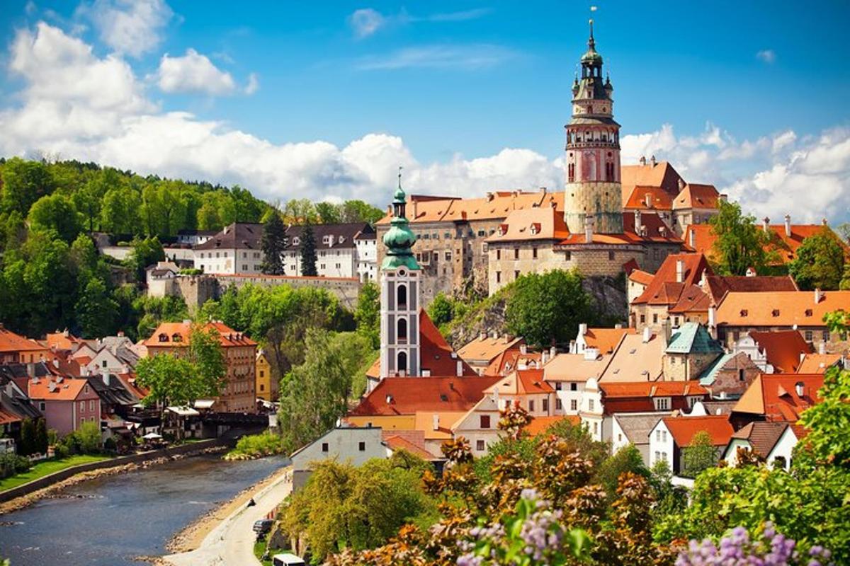 pohled na město s hradem