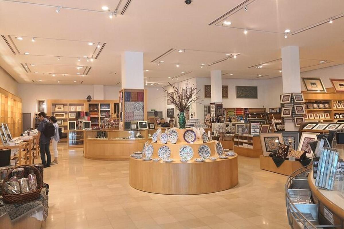 a store with a table in the middle of a room