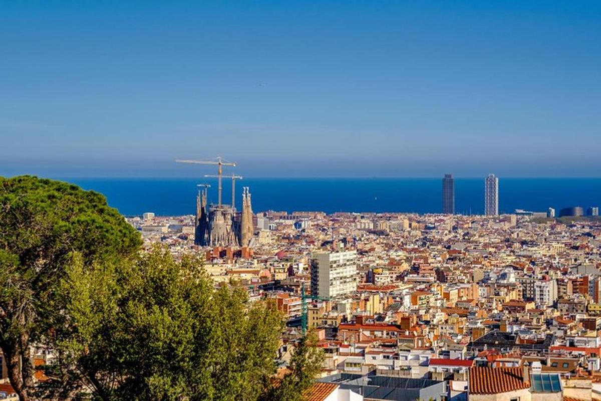 una vista d'una ciutat amb l'oceà al fons