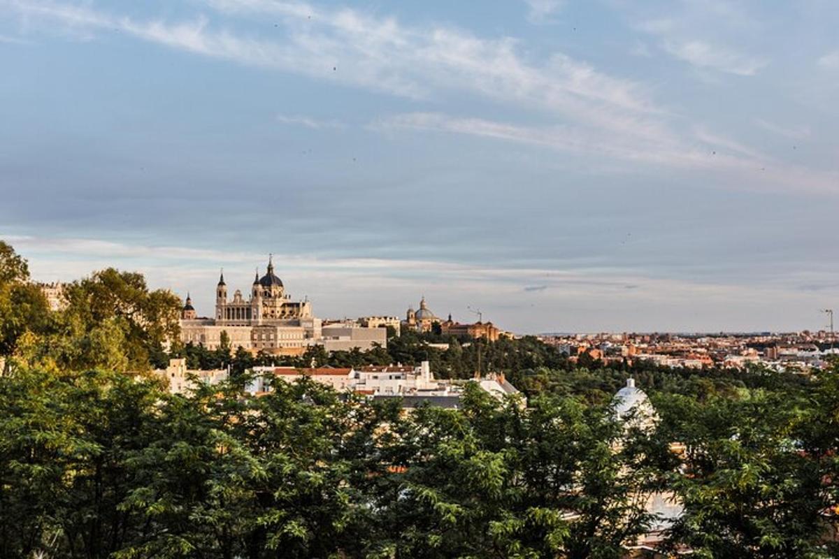 uma vista de uma cidade com árvores e edifícios