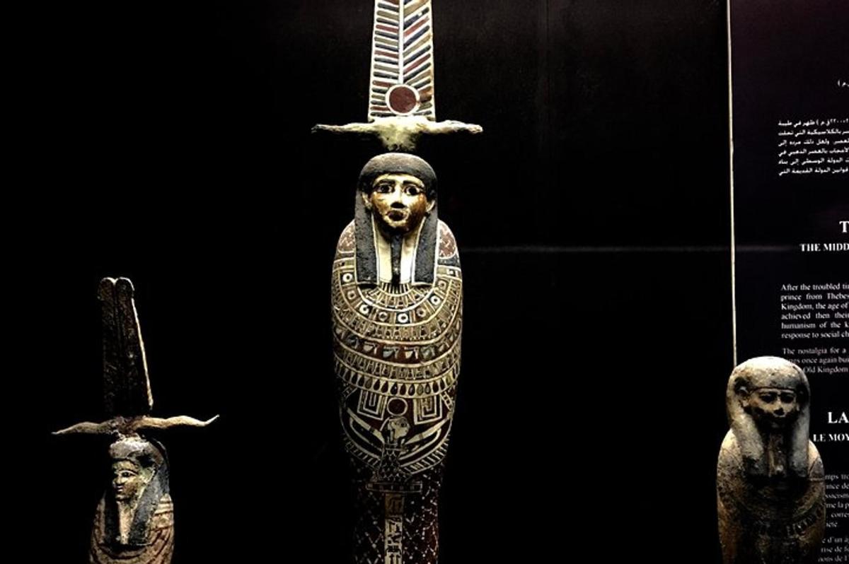 a museum display of an egyptian artifact on display
