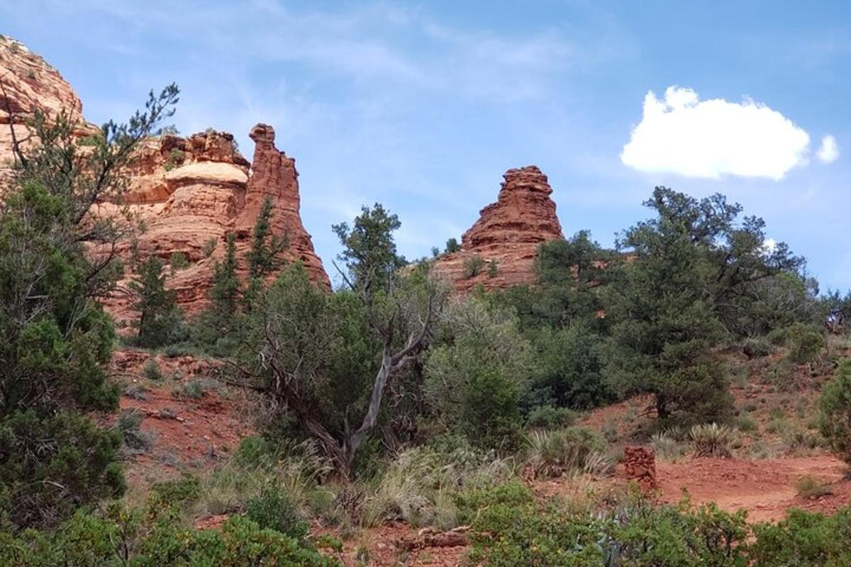 un gruppo di rocce rosse nel deserto