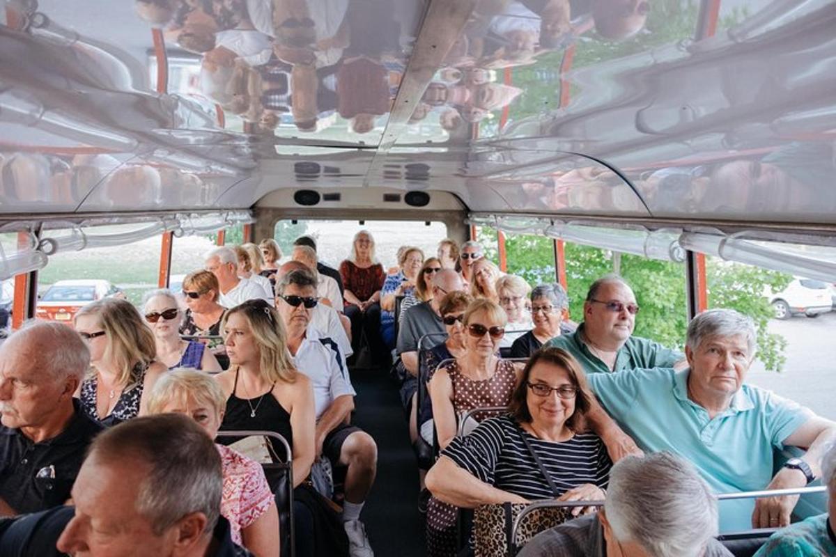 un gruppo di persone che viaggiano su un autobus
