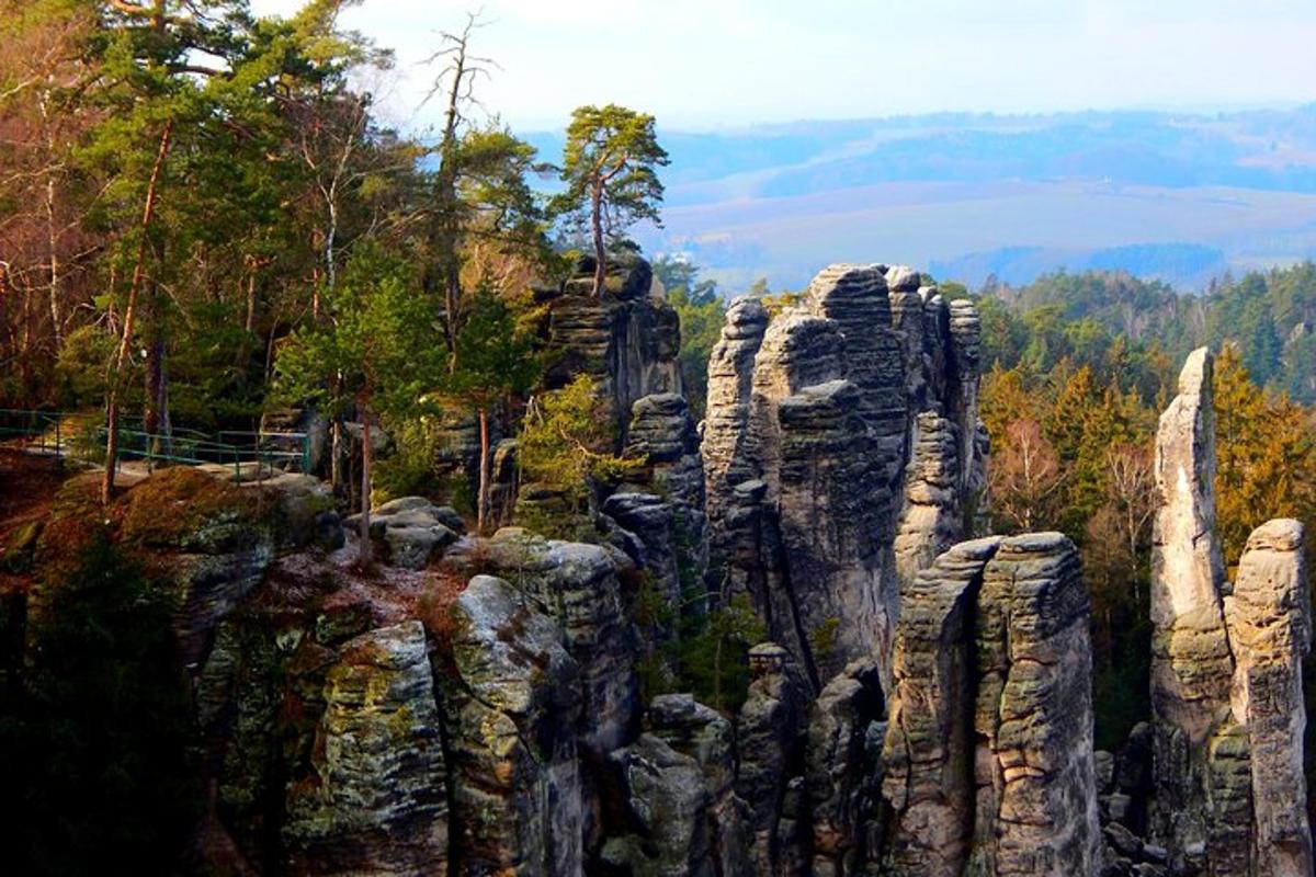 a view of a rock formation on a mountain